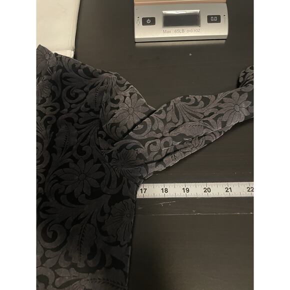 Merigold Kiss Womens Top Size Small Black Mesh Velvet Long Sleeve Whimsigoth Y2K - Picture 5 of 7